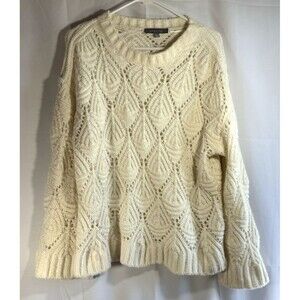 COBBLE LANE Cable Soft Knit Womens Long Sleeve Sweater Size L